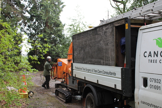 Truck being loaded